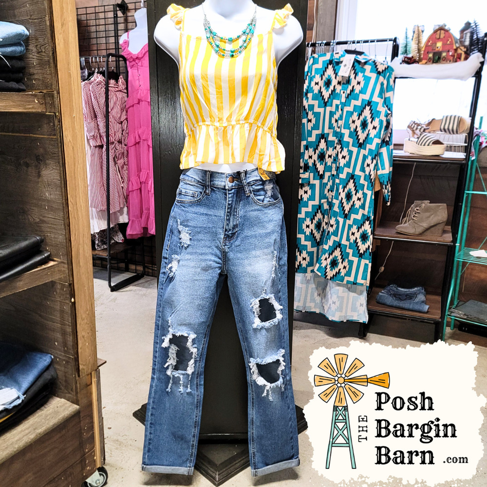 Small Crop Striped Yellow Blouse Ruffled Tank Shirt Super Soft Rayon Breathable